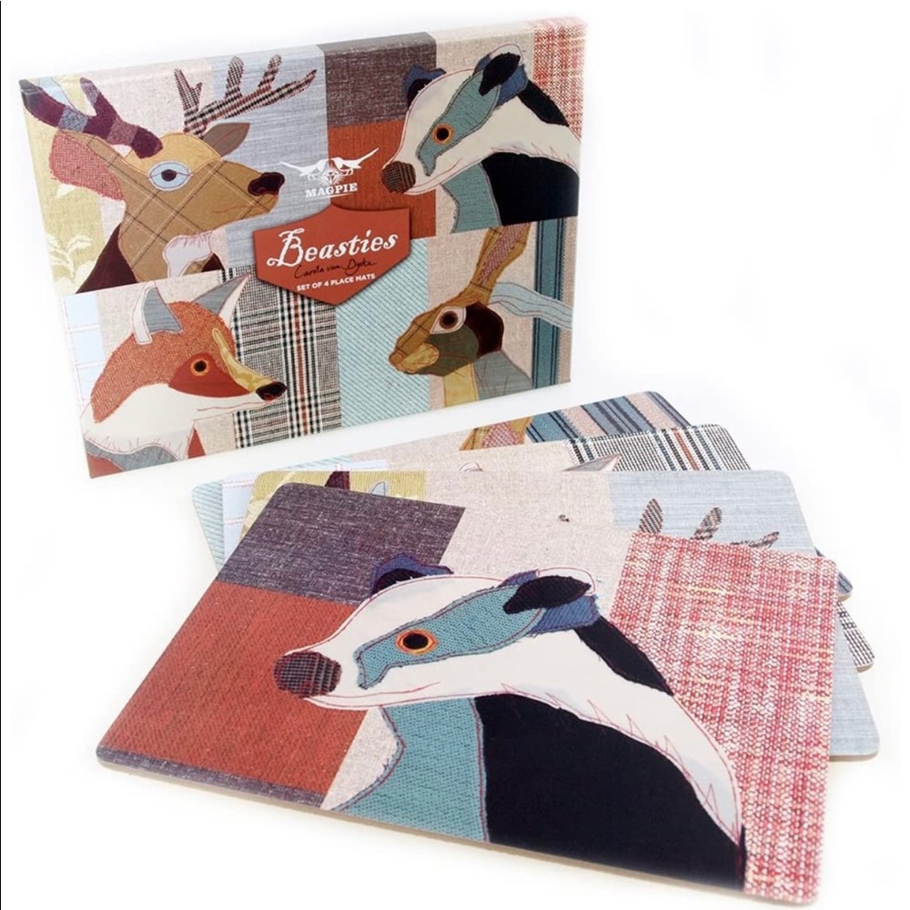 Magpie Beasties XL Placemats - Set of 4